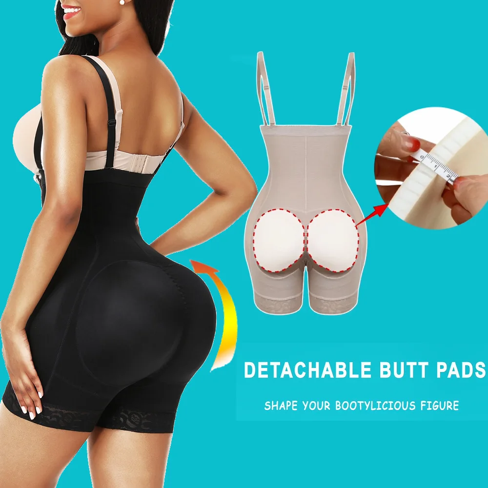 Plus Size Butt Lifter Slimming Corset Shaper Tummy Control Skims Seamless A Faja Hip Padding Padded Shapewear Bodysuit For Women