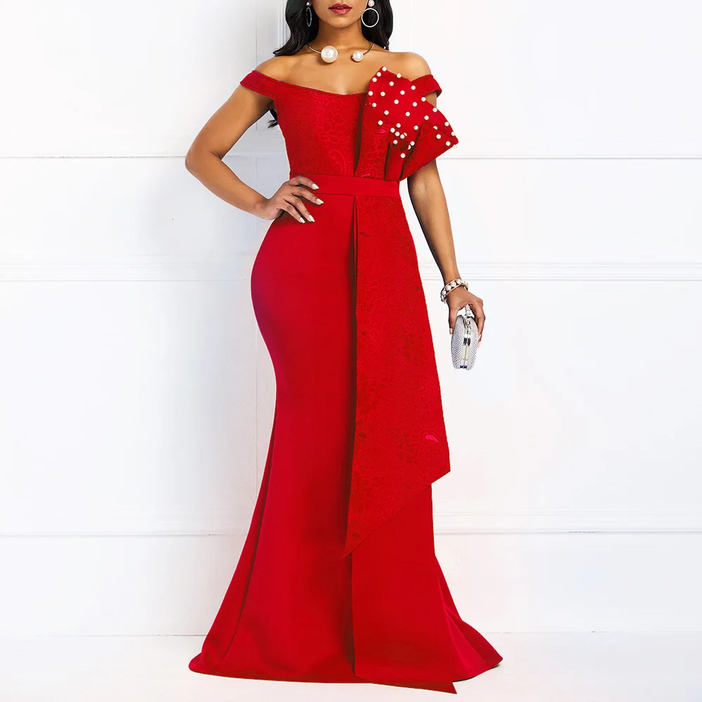 2023 ladies wholesale plus size cheap red empire luxury sleeveless latest long wedding african bridesmaid dresses for women