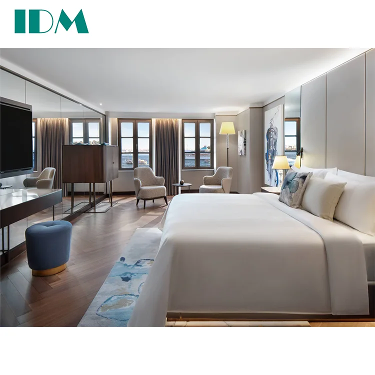 IDM-A76 Custom Made Luxury Exquisite Hotel Bed Furniture 5 Star Hotel Bedroom Furniture Set