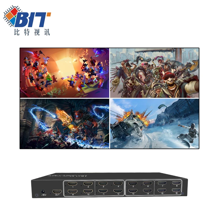 16 x 1 Splitter 16 channels 4K HDMI Multi Viewer 4x1 8x1 16x1 4K HDMI Multi Screen Switcher