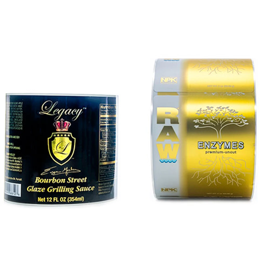 Adhesive Embossed Private Brand Wine Bottle Sticker Gold Foil Hot Stamping Wine Label