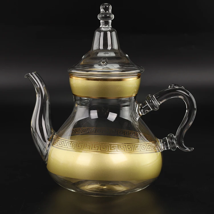 Wholesale Borosilicate Glass Teapot Food Grade heat resistant drinkware Pitcher With Lid teapot glass