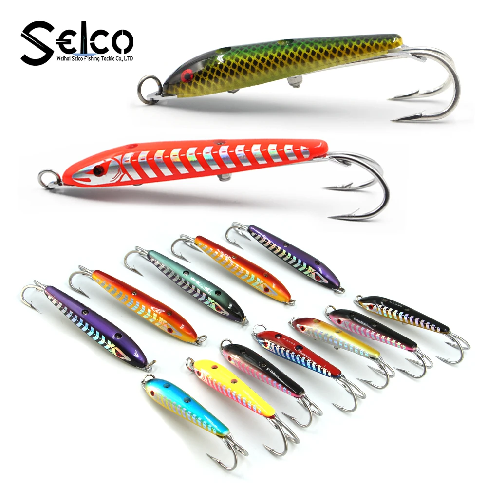 Plastic Sea Fishing Trolling Lures fishing two stainless steel hooks hard bait