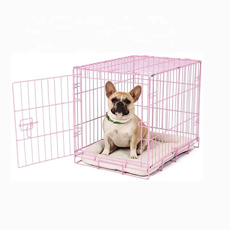Wholesale Indoor Shop Display Folding Stainless Metal Black Collapsible Big Large Pet Cage For Dog Cat