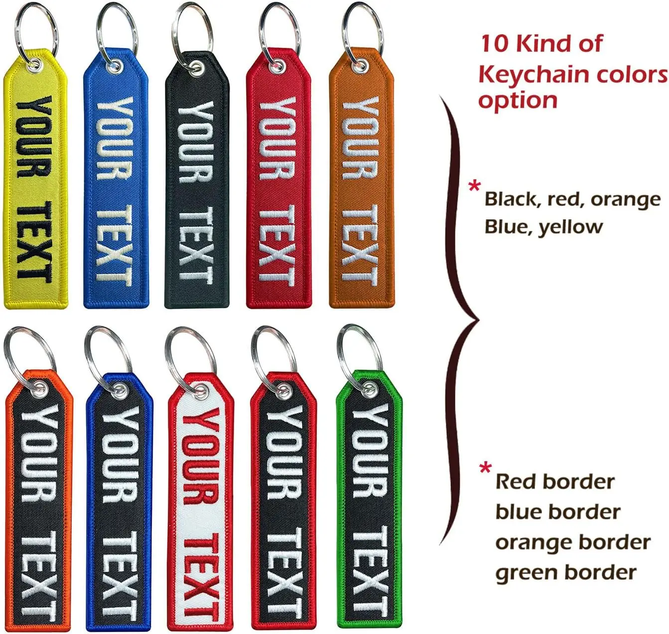 Factory Custom 12cm Personalized blank Remove logo embroidery fabric woven keyring Jet Tag Embroidered Fabric Keychain For Gifts