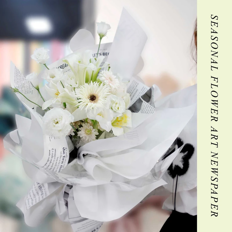 New Arrival Wrapping Paper Custom English Printed Parchment Greaseproof Paper For Bouquet