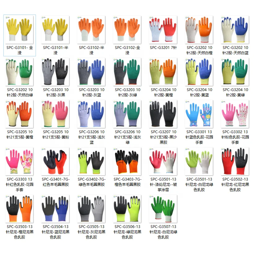 Hotsale wildly used Black latex coating dipped hand safety 13 gauge Red polyester string knitted work gloves