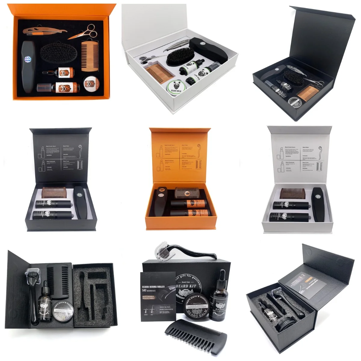 Индивидуальная фирменная мужская этикетка, набор из быстрорастущей титановой бритвы для ухода за волосами, щетки для бороды, набор для ухода за волосами для мужчин