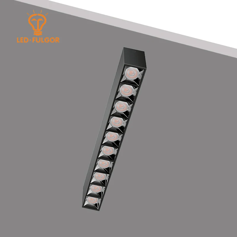 Beautiful design 385 length 10 heads 30W dimming 0-10V surface linear led grille light
