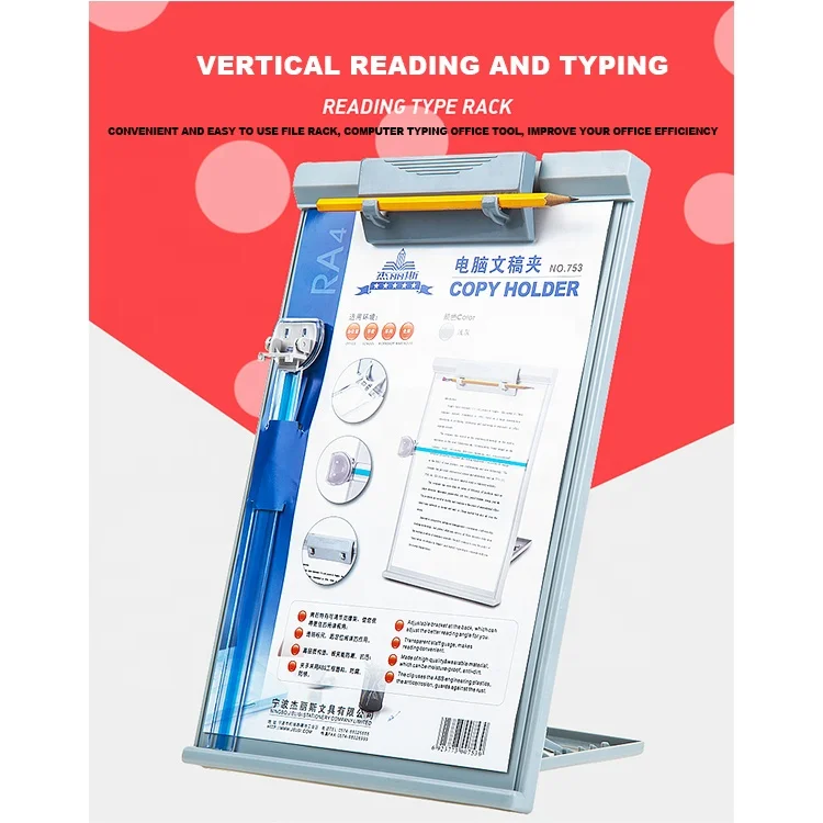 Book Stand Adjustable Book Holder Tray and Cookbook Reading Desk Portable Sturdy Lightweight