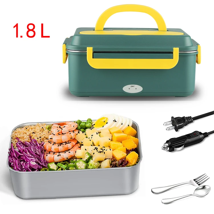 Electric Lunch Box Portable Food Warmer Lunch Box for Truck/Car/Home Quick Heater Bento Box Stainless Steel