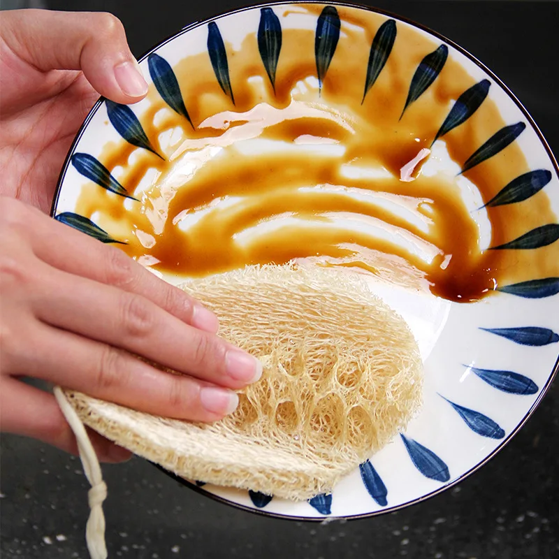 organic Luffa Sponge Dishwashing pot brush Tableware Multi Functional Cleaning Tool Natural Luffa Sponge For Kitchen Cleaning