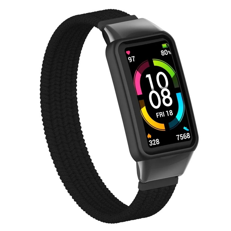 Nylon Strap Loop Woven Bracelet for Huawei honor Band 6/6 Pro Wrist Belt Elastic Wristband