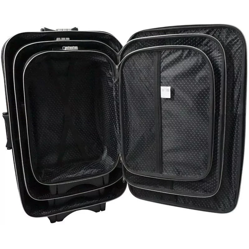 600D polyester external wheels honey comb frame 20 24 28 inch cheap soft 3pcs eva travel trolley luggage bag