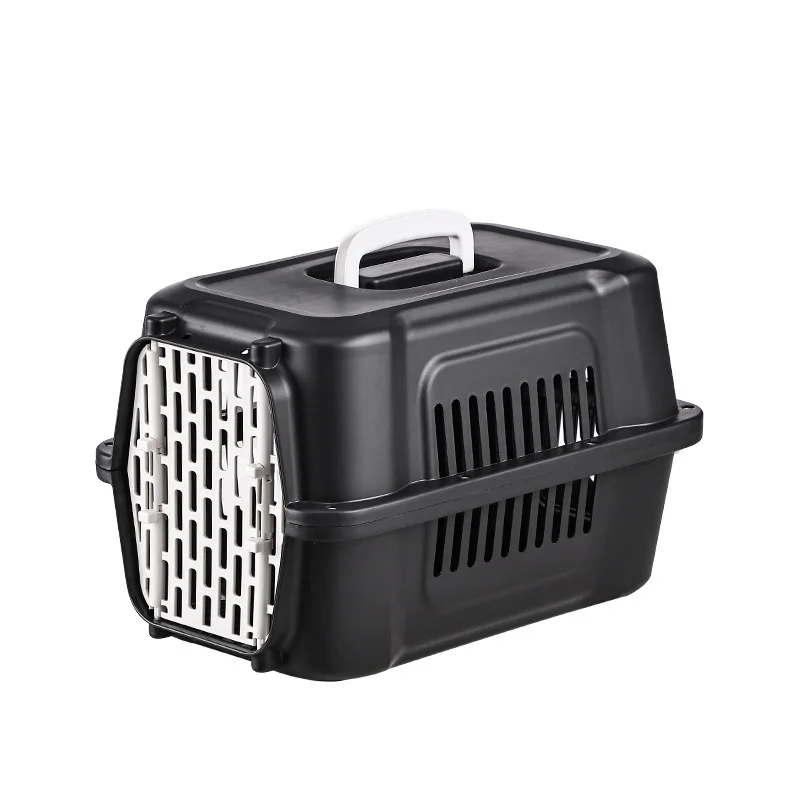 Outdoors Colourful Plastic Door Lock Breathable Cat Air Box Portable Pet Travel Carrier Cat Dog Flight Case