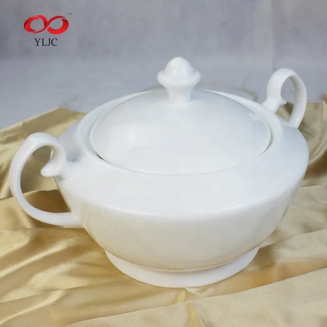
Factory wholesale ceramic white porcelain soup tureen 