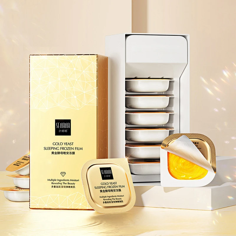 OEM SENANA wholesale custom gold yeast goodnight frozen film skin care beauty products facial mud mask