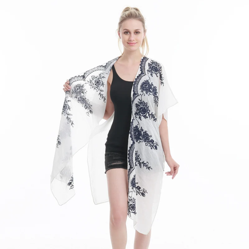 Fashion women poncho embroidery ruana shawl cloak