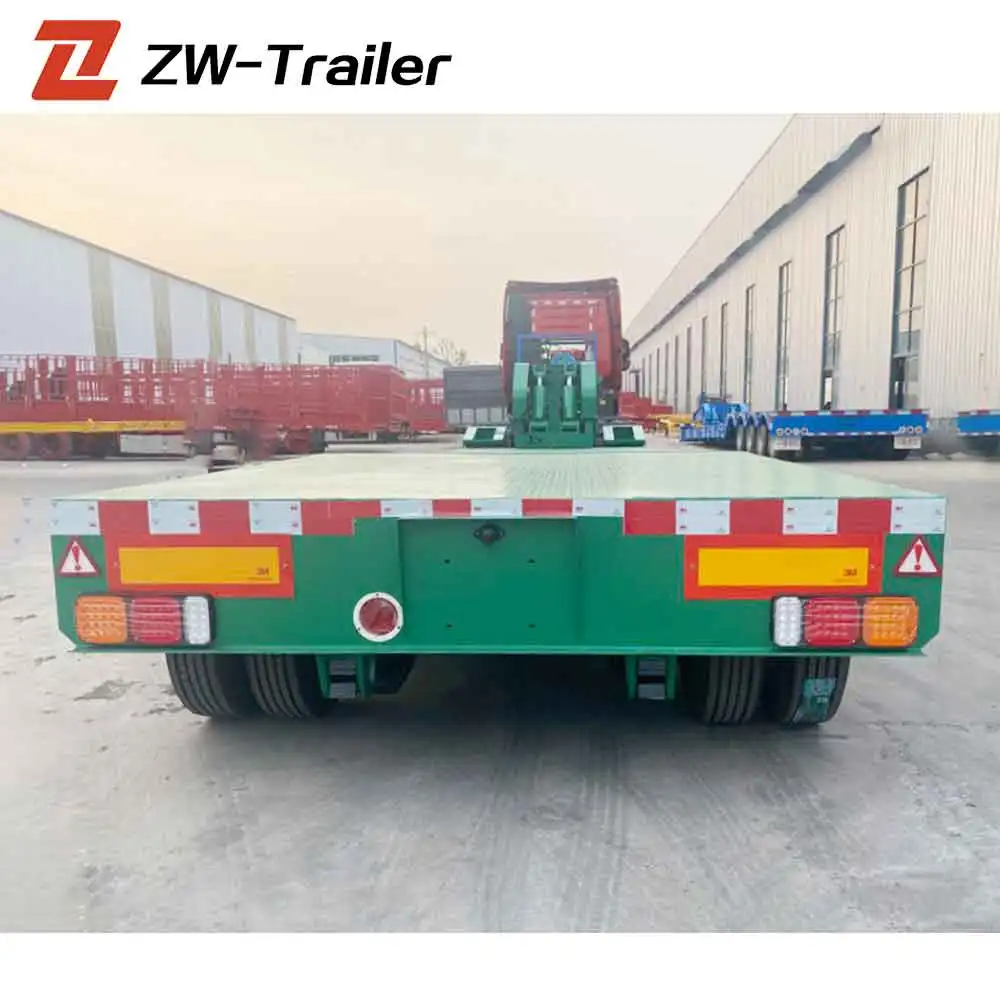 ZW Trailer 2 Axle Detachable Gooseneck Lowboy Lowbed Semi Trailer for Cote dIvoire