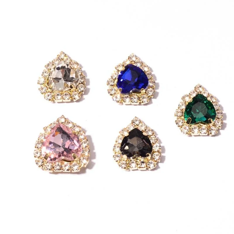 High Quality Heart Shaped Waterdrop Crystal Rhinestone Wholesale Tear Drop Glass Rhinestone For Dress Accessories