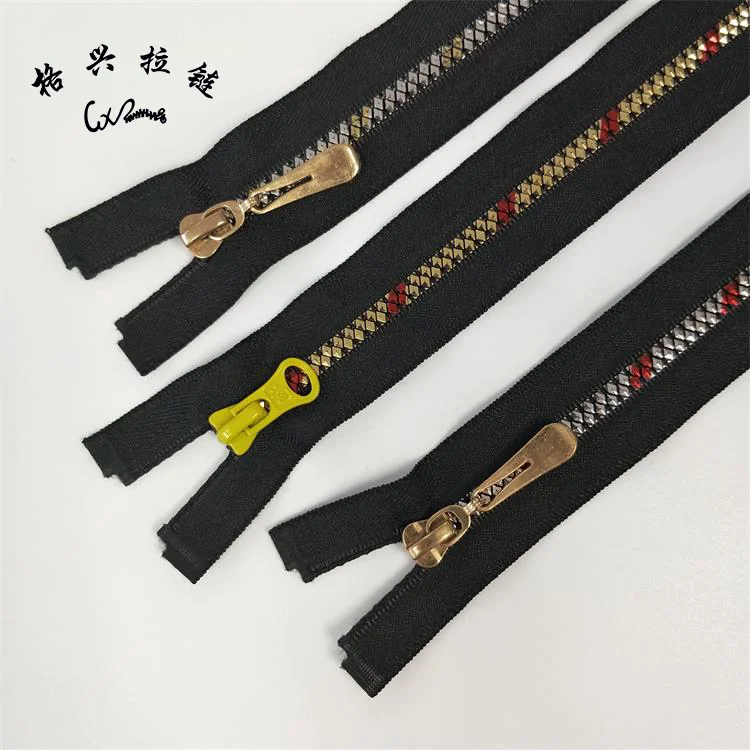 Wholesale Custom 5# Plating Teeth Resin Plastic Zipper