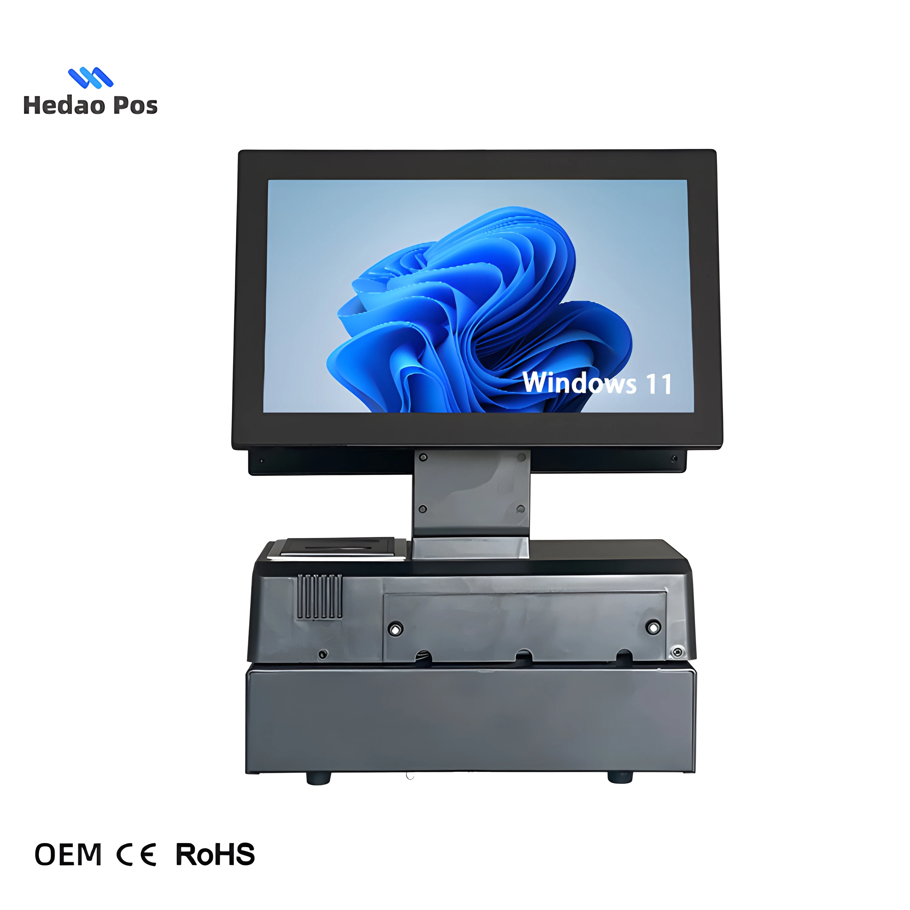 Complete Desktop POS System Solution All-in-One Cash Payment Machine with Printer Customer Display Cash Drawer Point Sale