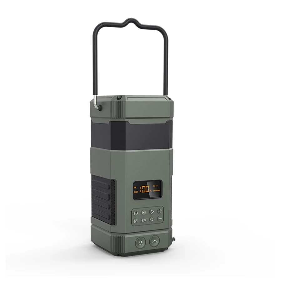 Portable dab am fm radio speaker outdoor solar emergency camping lamp led rechargeable touch camping tripod flood light