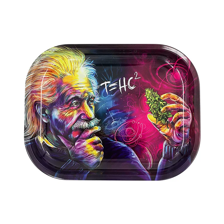 Wholesale Custom Pink Raw Printed Portable Plain Small Metal Magnetic Custom Set Rolling Tray