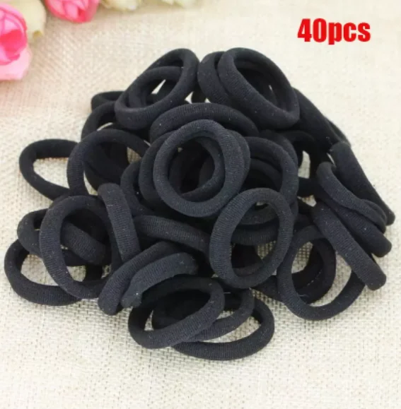 100Pcs Girl elastic hair bands Black White Hair accessories Gum For Hair ponytail Rubber Bands holder