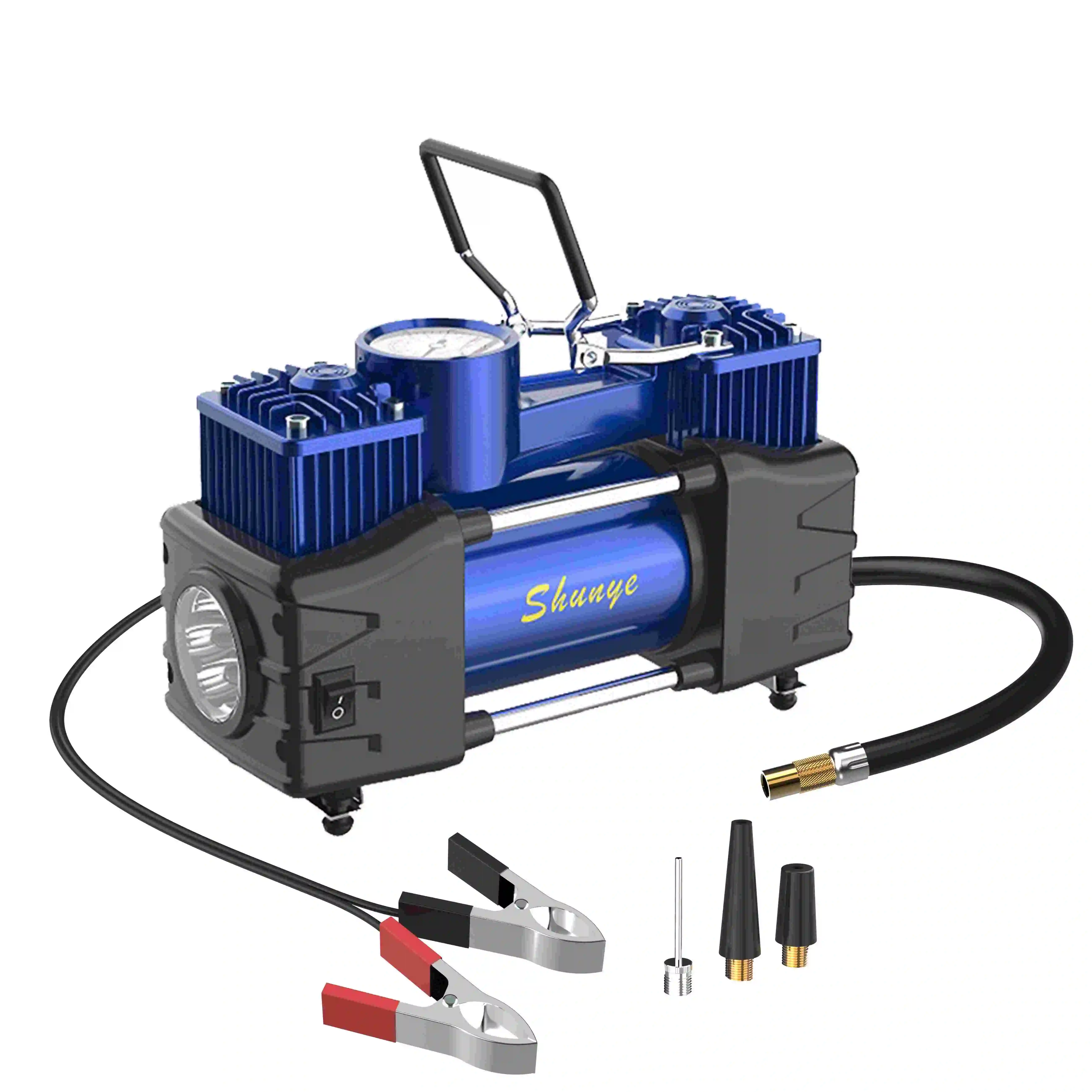 12v Car Air Compressor Double Cylinder tyre pump For Commercial Vehicles,Motorcycles,Bicycles with Led Light