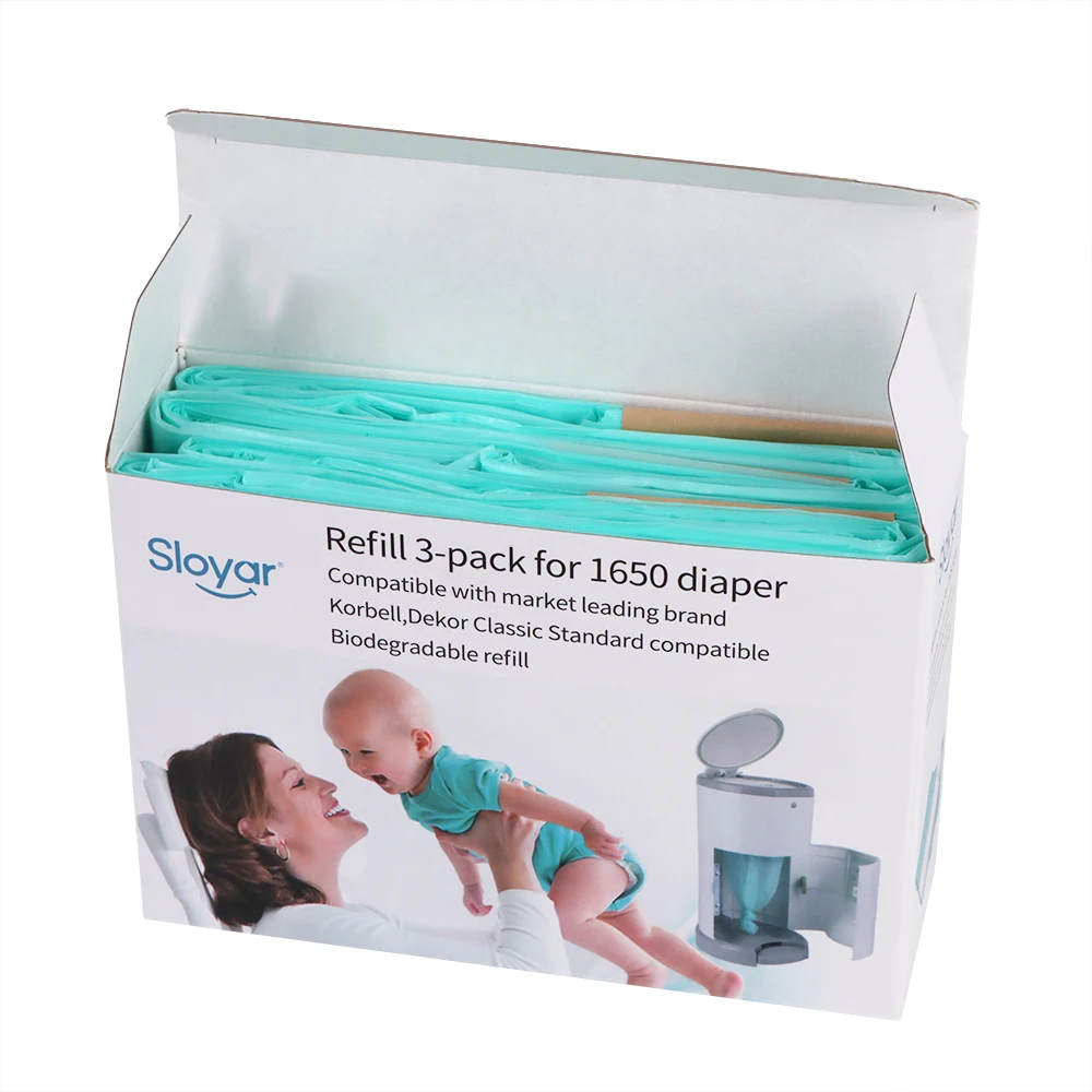 Hot Sale Disposable 30m Talc Powder Scents Baby Genie Plastic Diaper Pail Refill Bags Nappy Diaper Pail Refill Bags