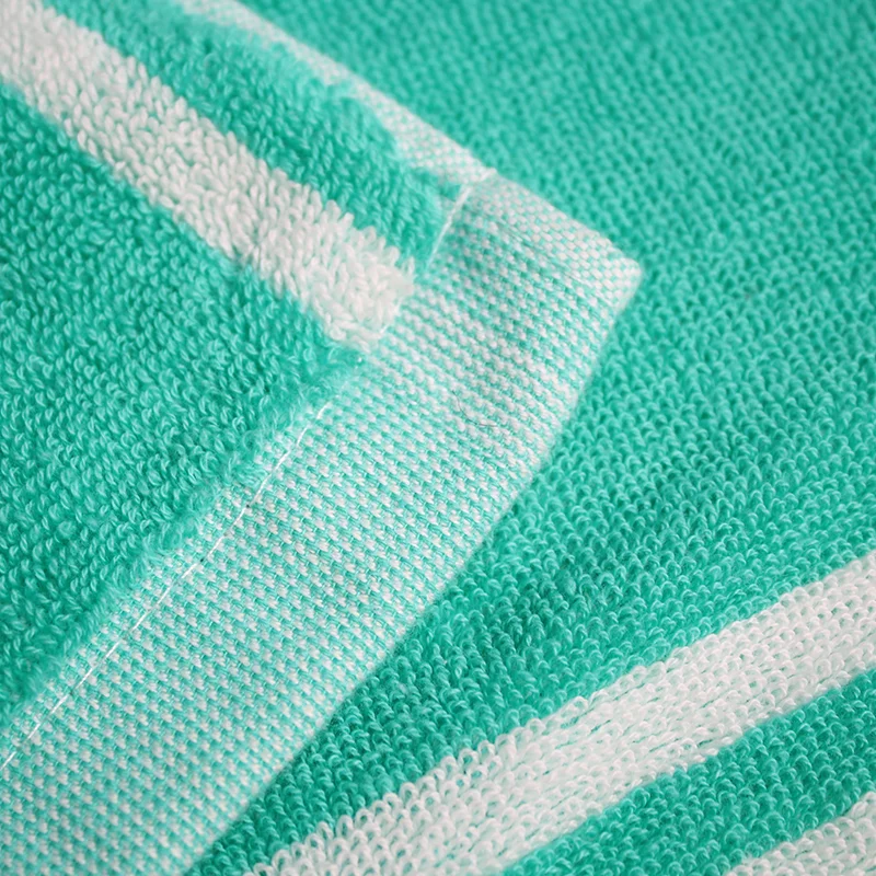 Traditional Factory Custom Woven 100% Organic Cotton Jacquard Stipes Adult Bath Beach Towel