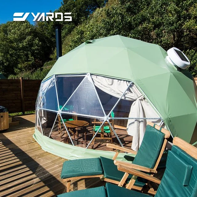 Уличная Звукоизоляционная купольная палатка Igloo из геодезического стекла для кемпинга, Роскошная большая поливинилхлоридная полукупольная палатка для 5 человек