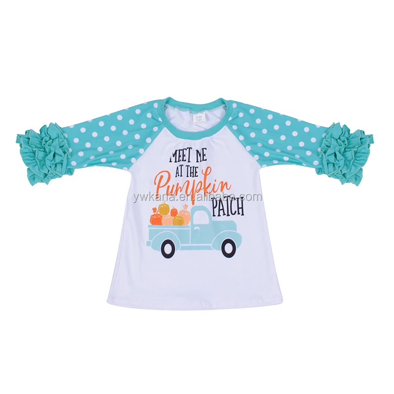 
Wholesale boys halloween shirt pumpkin Truck Embroidery short sleeve boys t shirt clothing 