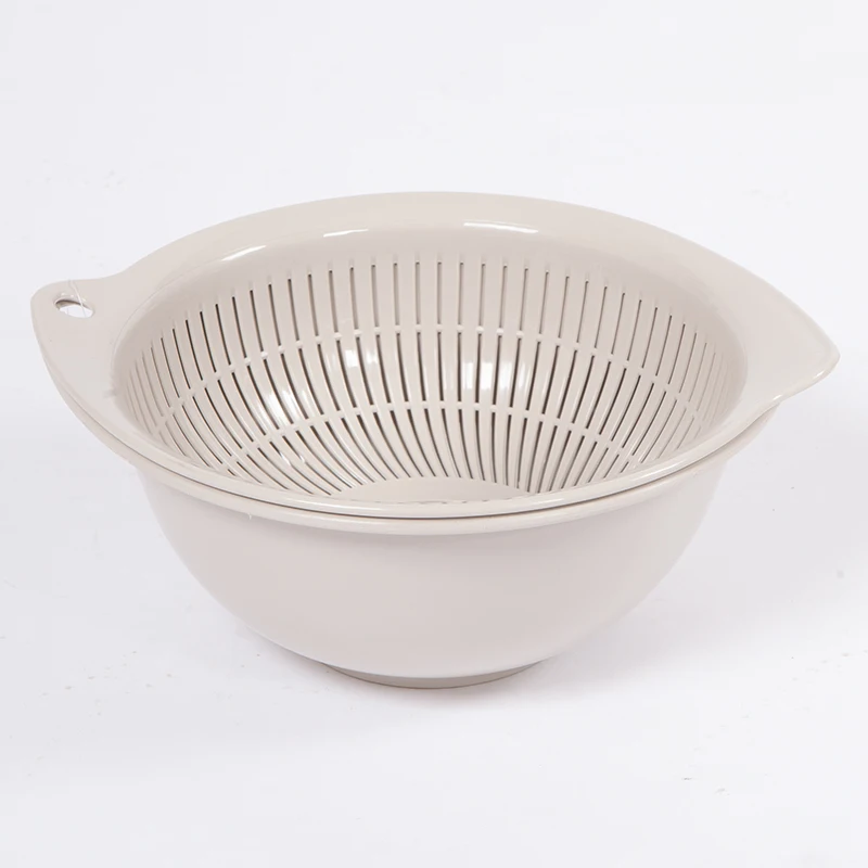 household wash kitchen tool food grade plastic fruit vegetable storage with handle water sieve basin layered drain basket