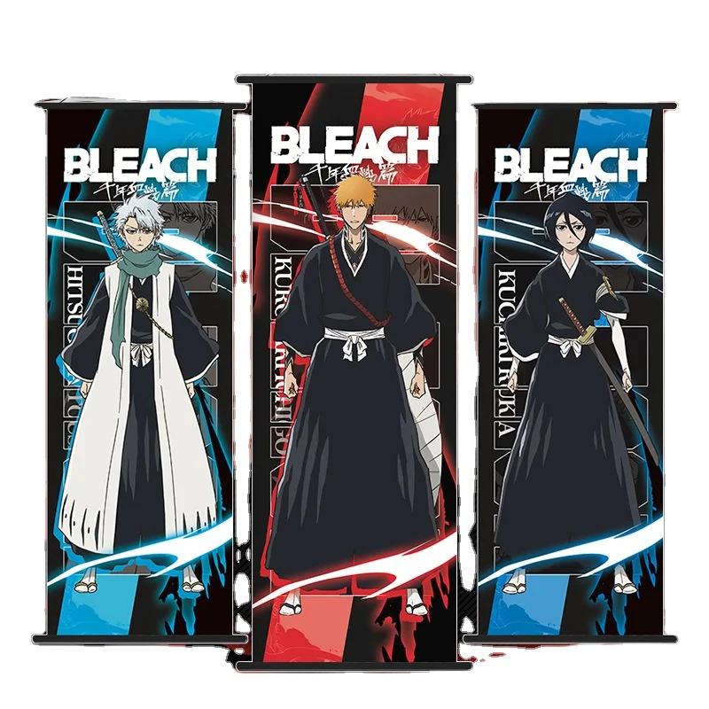 10 видов конструкций аниме Bleach прокрутки плакаты Куросаки Ичиго Кучики Бьякуя Toushirou настенная подвесная картина дом манги «Блич»