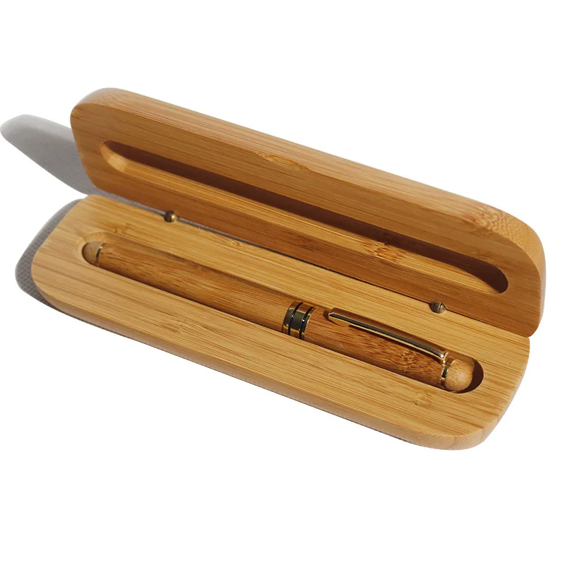 Customization Engraved Packing Gift Box Logo Bamboo Pen Case Wooden Pen Box Fountain Pen Box