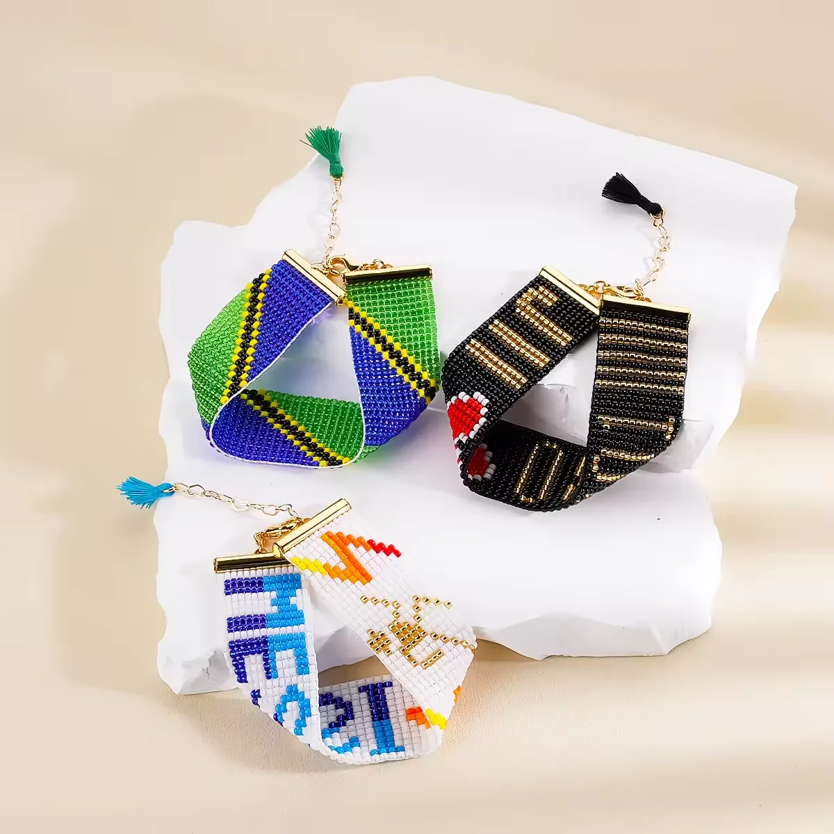 Trendy fashion 18K Gold plated Flag jewelry  women of Palestine miyuki Seed Beaded Bracelets