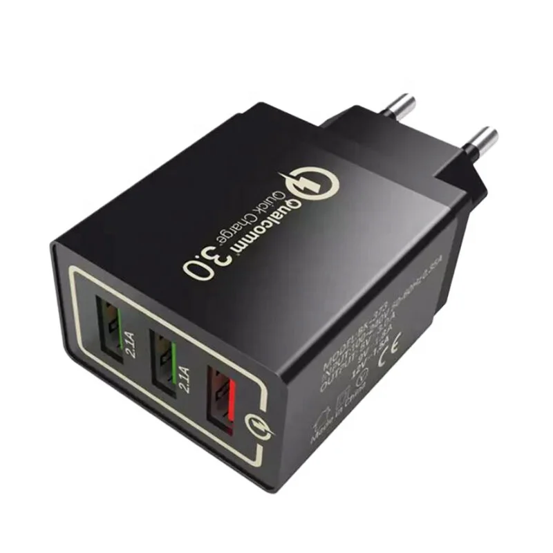 QC 3.0 3 Ports USB Travel Wall Charger Adapter for iPhone Samsung Xiaomi Mobile Phone
