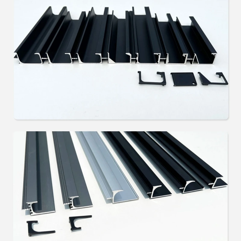 G-type edge sealing card board handle aluminum alloy wardrobe hidden handle with plug concealed door hardware handle