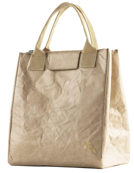 Customized Tyvek Material Lunch Cooler Bag Lunch Box Eco Friendly Washable Kraft Paper Bags 100% Leakproof Insulated Tote Bag