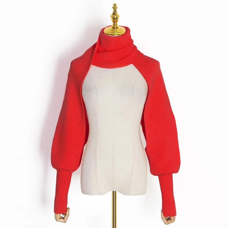 TWOTWINSTYLE  Casual Knitted Scarf Turtleneck Multifunction Basic Scarves For Women