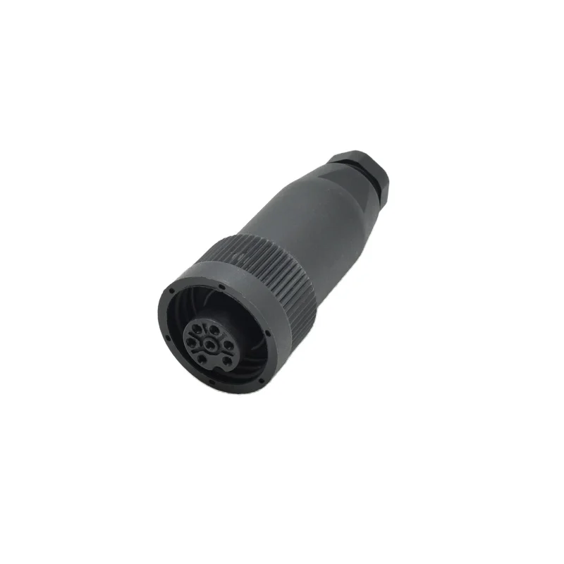 IP68 waterproof welding plastic cable connector plug male female 6+PE 7 pin RD24 connector