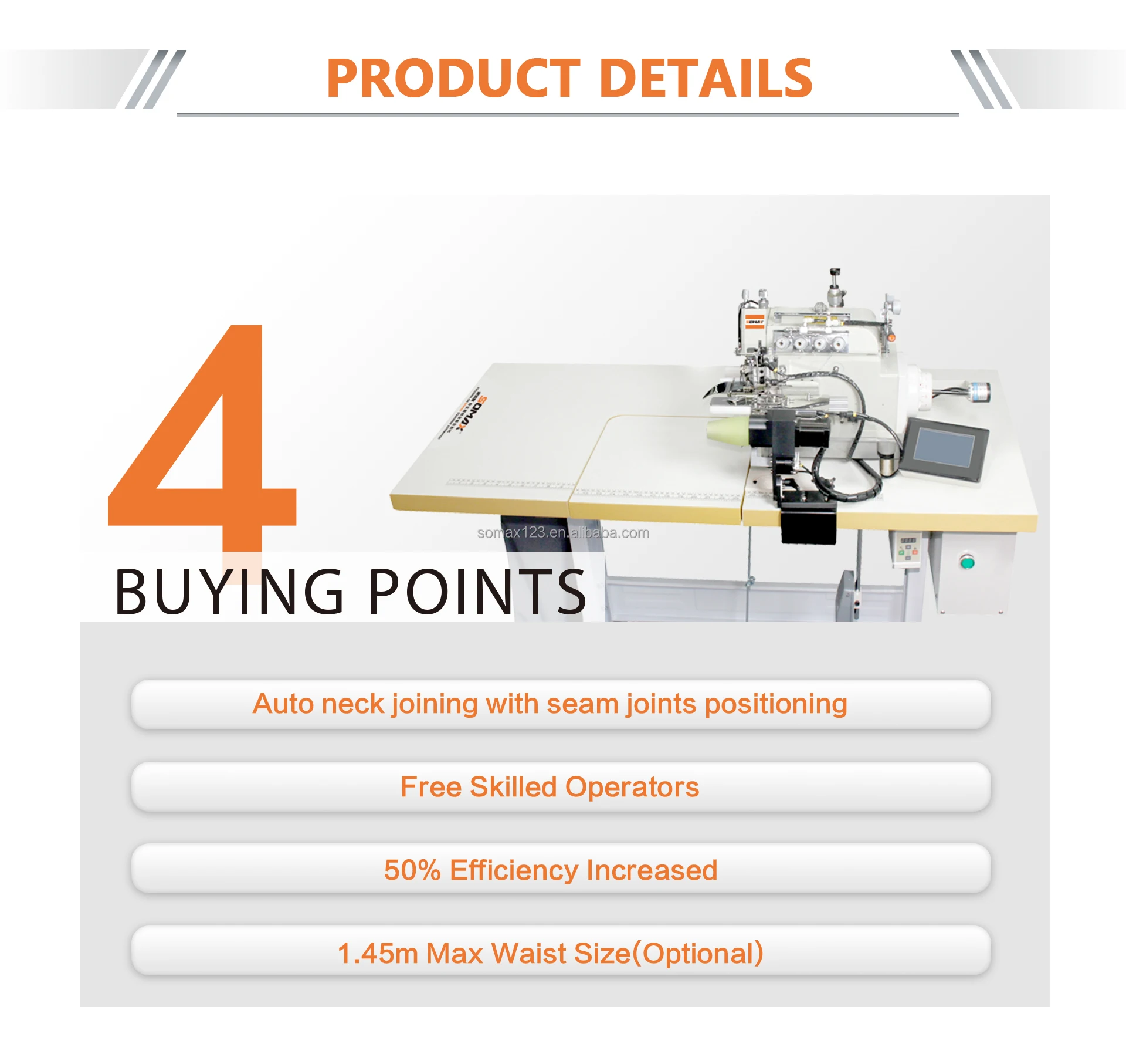 Somax SM-01B Auto Knits Neck Joining Sewing Machine Used Industrial Sewing Machines for T-shirt industrial sewing machine 4