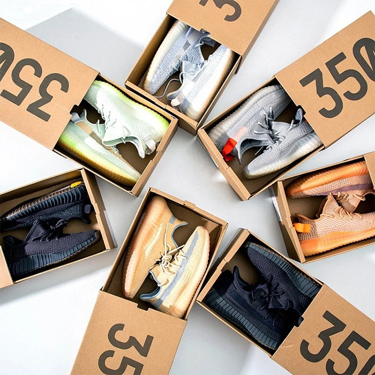  Оригинальные качественные белые 1:1 на заказ yeezy 350 v2 1 500 с коробкой дропшиппинг слайды для детей бега женские мужские кроссовки
