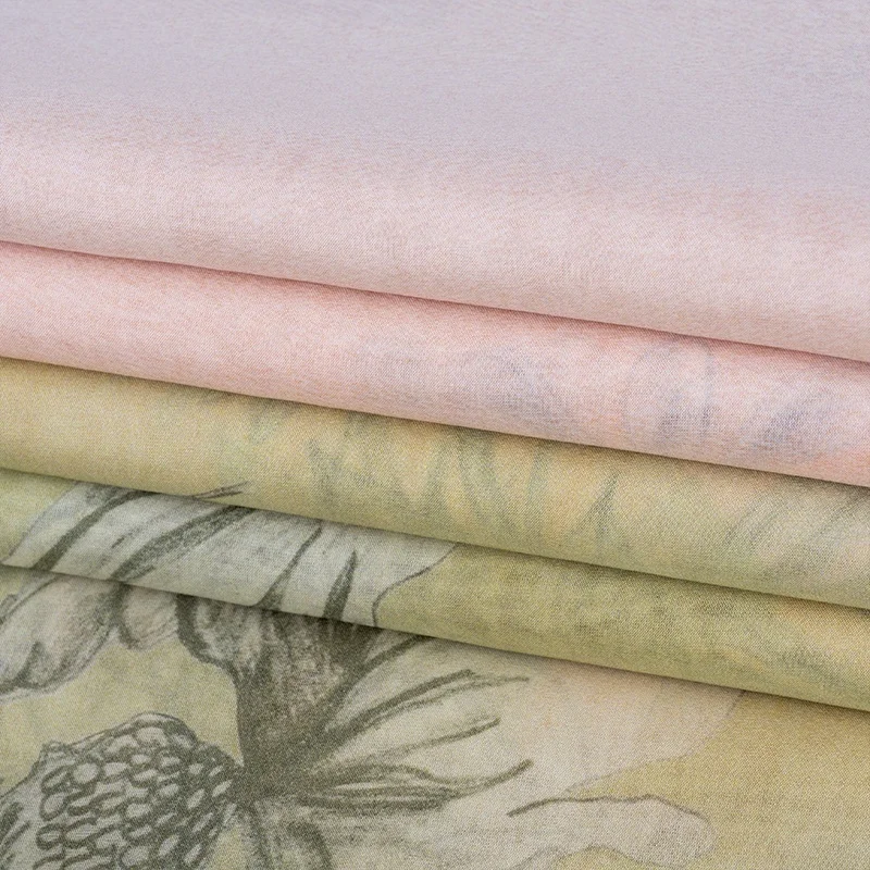 elegant mulberrry silk chiffon fabric 8mm digital printed cloths 100% mulberry silk fabric for chiffon dress blouses skirt
