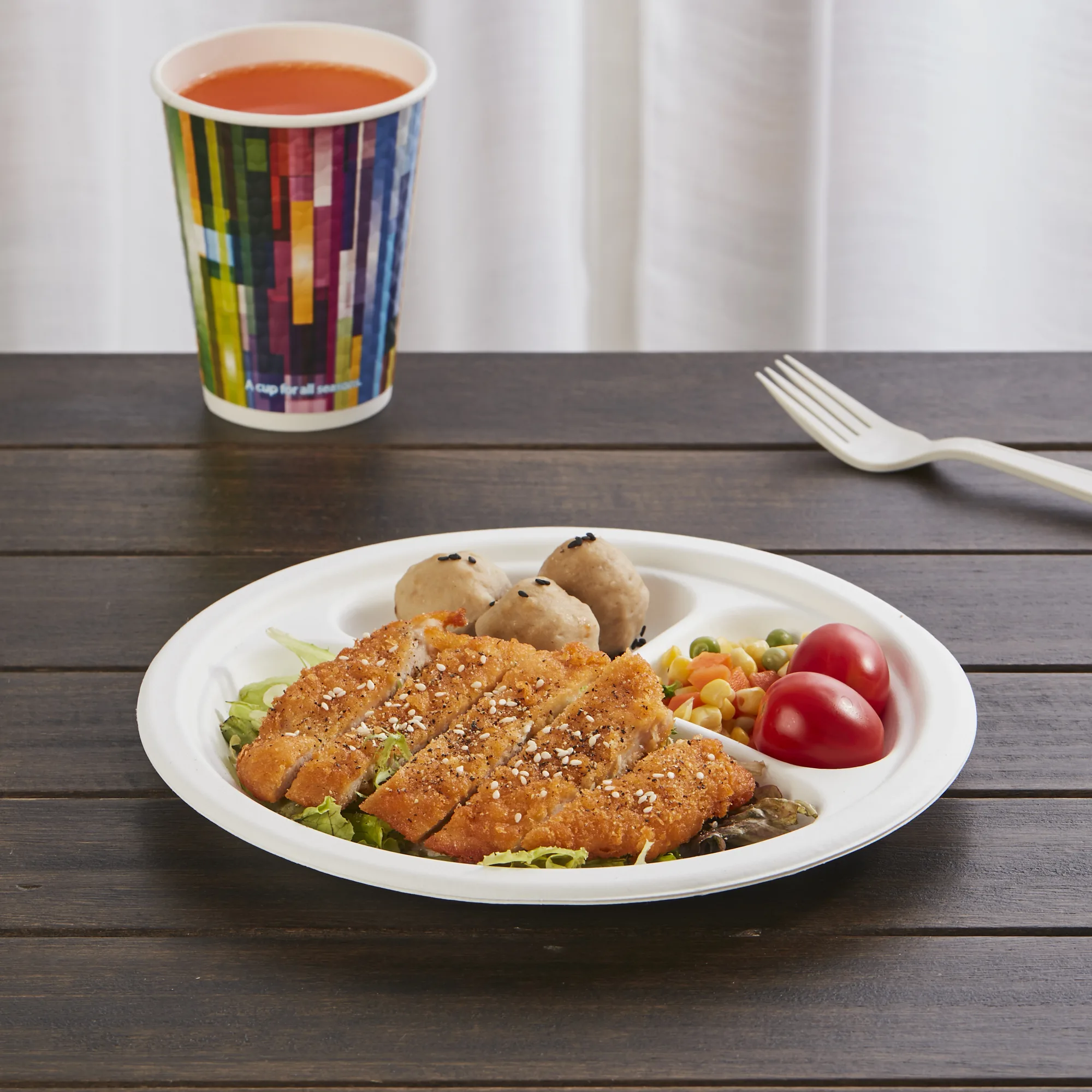 Biodegradable Food Eco-Friendly Natural Paper Take Away Pizza Disposable Paper Plate