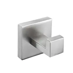 Unique Design Towel Hooks for Bathrooms Brush Nickel Stainless Steel Hook Modern Square Heavy Duty Wall Mount Clothes Hook