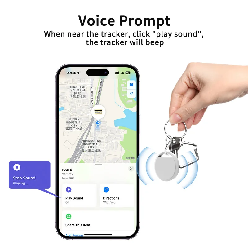 Findmy Portable Mini Bluetooth PetTracker Long Range GPS Locator Collar Waterproof airtag IP67 MFI iOS Android 4G Network Travel