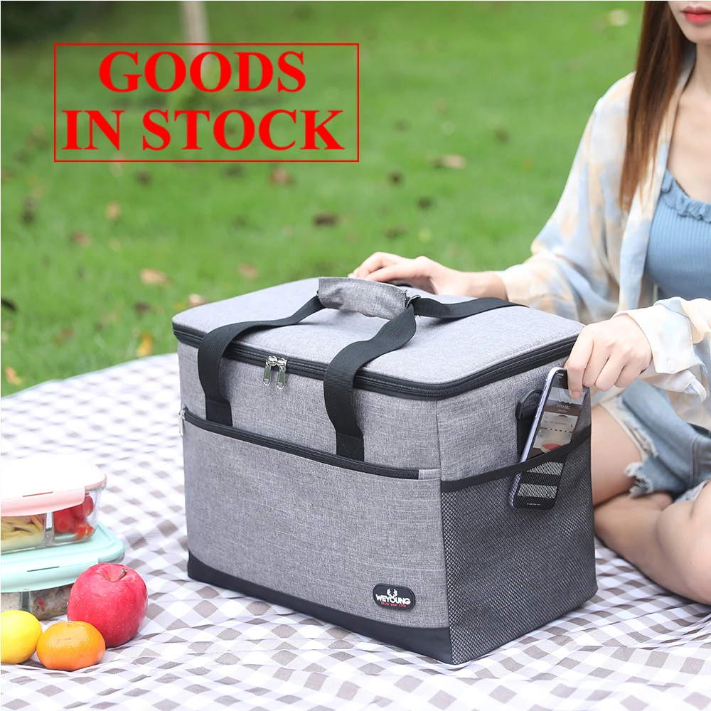 Wholesale insulated cooler bags portable beer travel delivery bag high capacity taxi kids food lunch bag